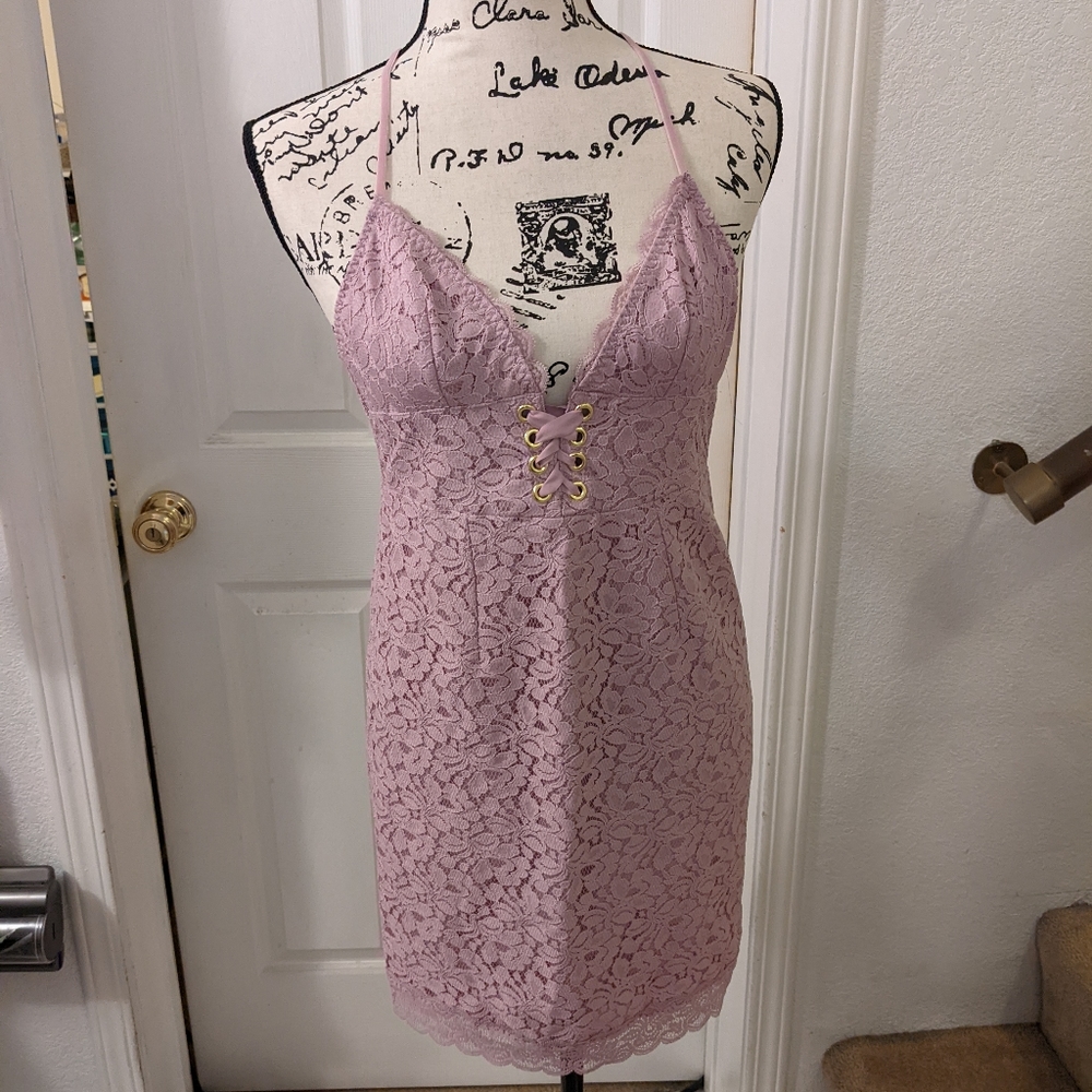 Victoria's Secret Floral Lace Slip Dress Violet Pearl XS